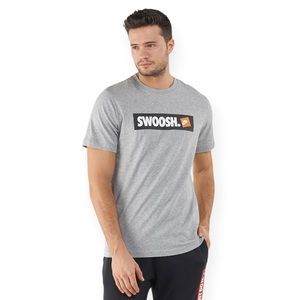 Nike Men’s Graphic T Shirt Short Sleeve Tee Swoosh Light Gray XL
